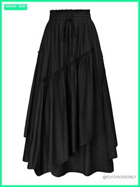 Renaissance Pirate Maxi Skirt with Pockets Plus Size